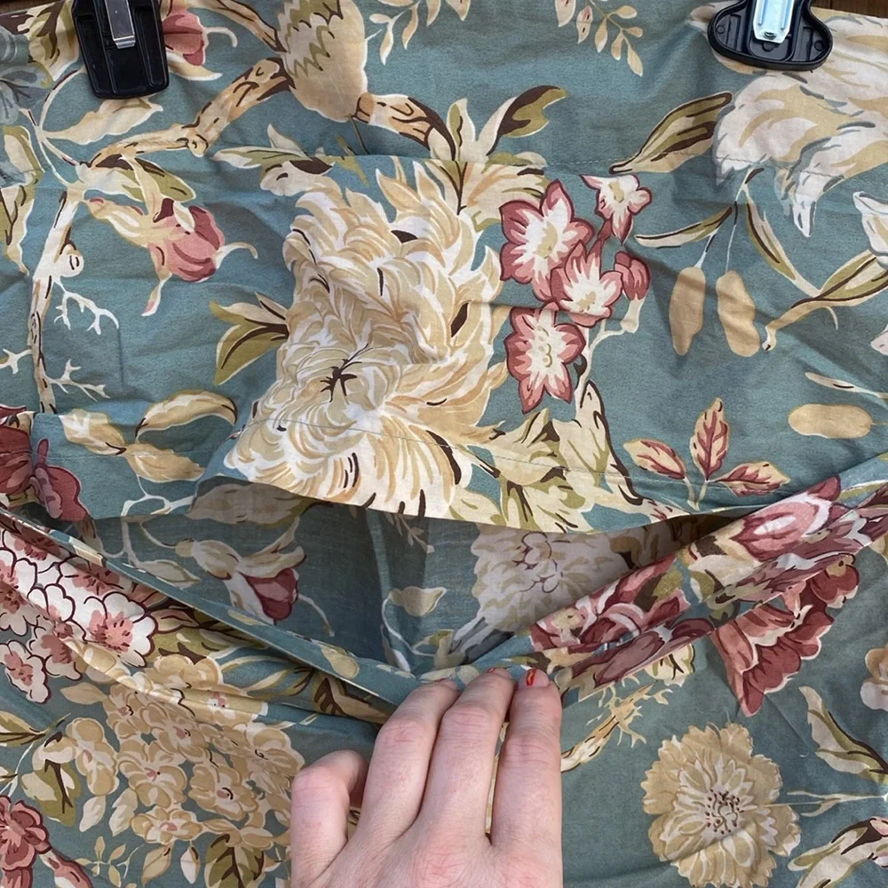 One [1] Pottery Barn Elodie Euro Sham Blue Floral French Country 30